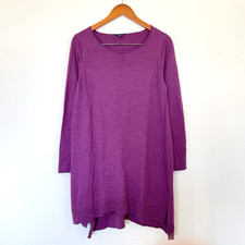 Eileen Fisher Tunic Dress Merino Wool Sweater Size L Lagom Lagenlook Sustainable