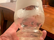 Böhmen Glas Becher Kelch Handschiff Antik Ansichtenglas ca.1790 Jahr Wert ca900€