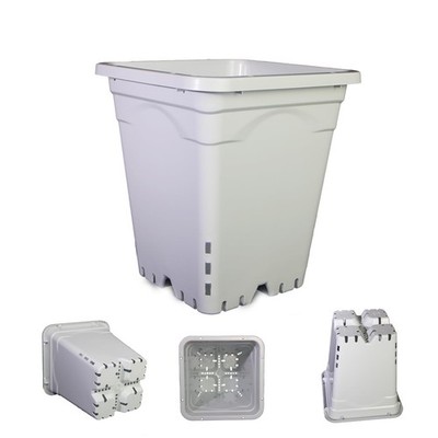 7''x7'' Square White Pots, 9'' Tall  Set of 5 for Home or Garden Use