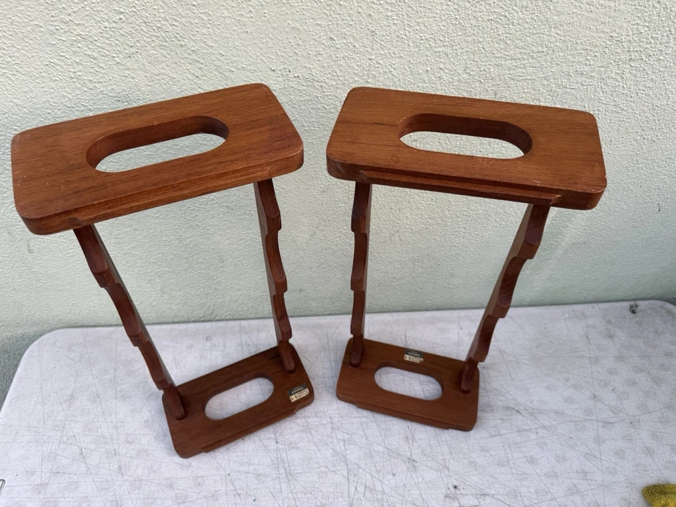 Vintage Selandia Designs Teak Wood 8 Bottle Stacking Wine Rack MCM Thailand - Image 3 of 4