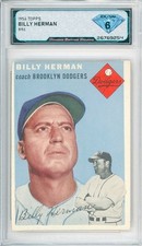 1954 Topps BILLY HERMAN #86 💎 DSG 6 EX/NM