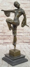 LOVELY 1920`s DANCER GENUINE PURE HOTCAST BRONZE ART DECO SIGNED CHIPARUS DECOR