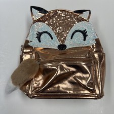 Mochila Claire's Lentejuelas Zorro Niñas Niños Pequeños 10" con Cola de Felpa