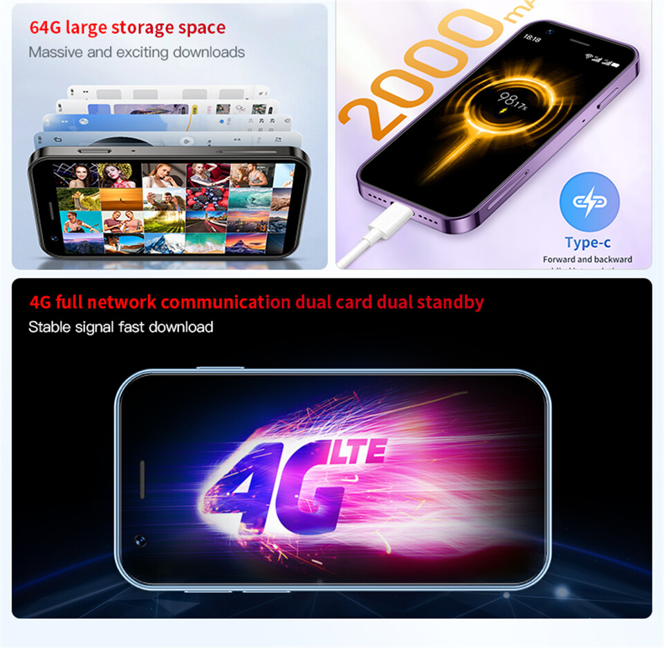 SOYES XS16 Mini 4G LTE Android 10 Smartphone Dual SIM Camera 3