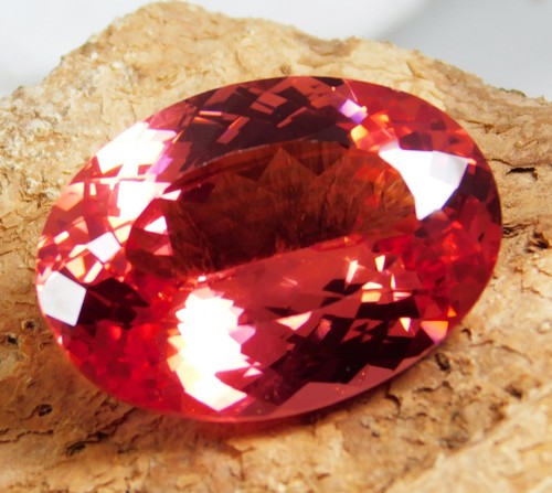 Zafiro Padparadscha genuino natural impecable 37,80 quilates forma ovalada piedra preciosa - Imagen 3 de 17