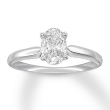 Solitaire 1.25Ct White Oval Cut CZ Engagement Ring In 925 Sterling Silver