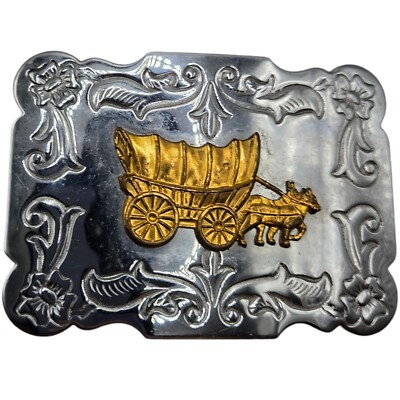Covered Wagon Belt Buckle Cowboy Pioneer Western Wear Old West