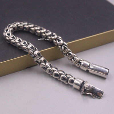 Echt 925 Sterling Silber Armband Herren 8mm Phioenix Schwanzglied 8,26inch /53-54g
