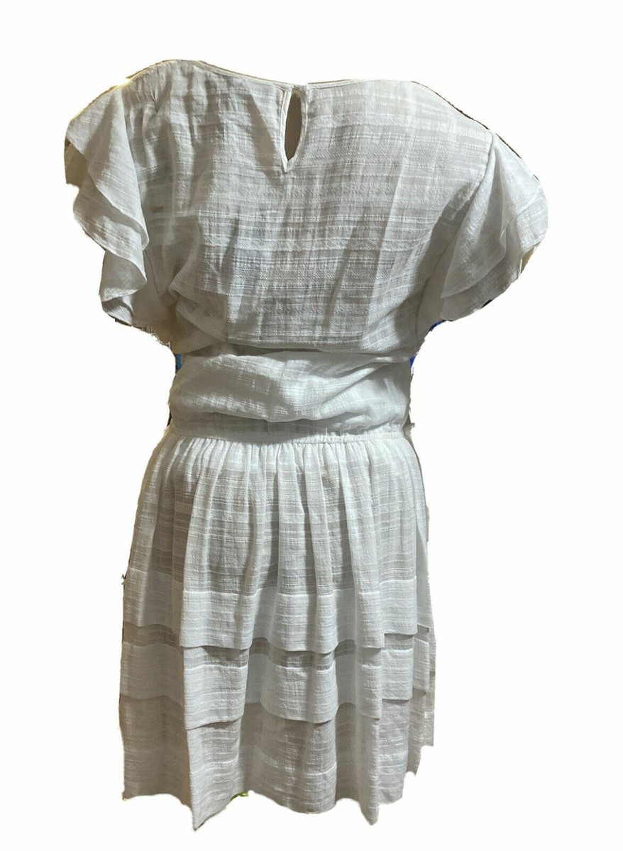 ワンピース BCBG MAXAZRIA Stretch Satin Round Neck Ruffle Tie Dress BC16 BCBG Maxazria White Lace Neck Ruffled Sleeve Dress (Size: L