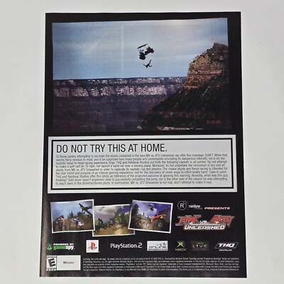 MX vs ATV Unleashed PlayStation 2 PS2 Xbox Don Not Try Print Ad/Poster Promo Art