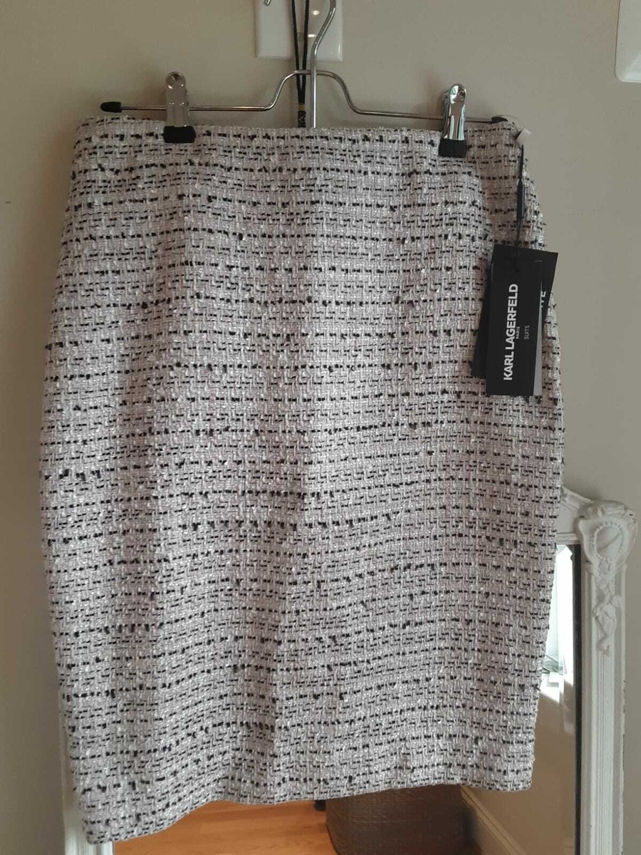 Jupe Crayon Tweed Karl Lagerfeld Paris - Taille 6/8, Rose, Pour Le Travail