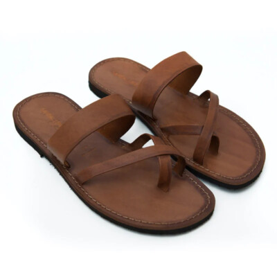 Salento Herren Sandalen Handarbeit Leder und Leder vom erfahrenen Handwerker