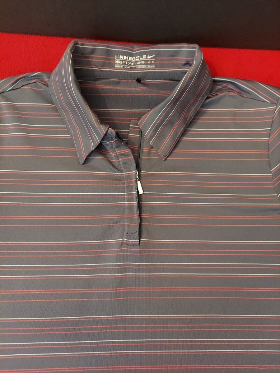Nike Golf Fit Dry Zip Polo Shirt Women's Medium Purple Pink