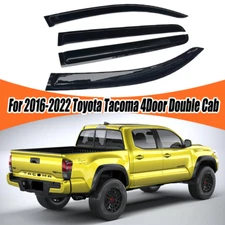 For 16-22 Toyota Tacoma 4Door Double Cab Black Window Visor Deflector Rain Guard