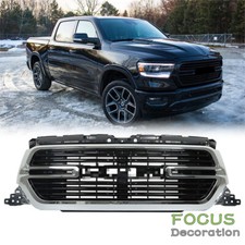 For Dodge Ram 1500 2019-2022 Front Grill Glossy Grille Set Horizontal Billet