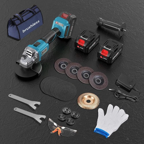 SEESII 21V Brushless Cordless Angle Grinder Kit 4-1/2" Discs 2x 4.0Ah Battery - Picture 9 of 9