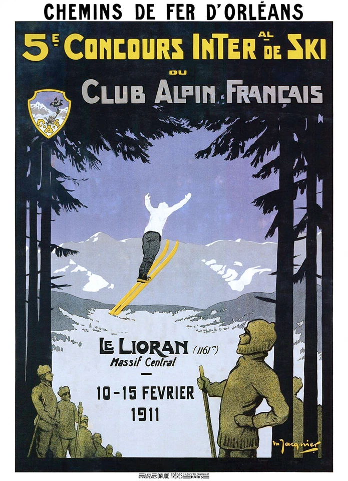 MESIDÉESDECADEAUX Affiche chemin de fer Orléans - Le Lioran 5è concours international de ski