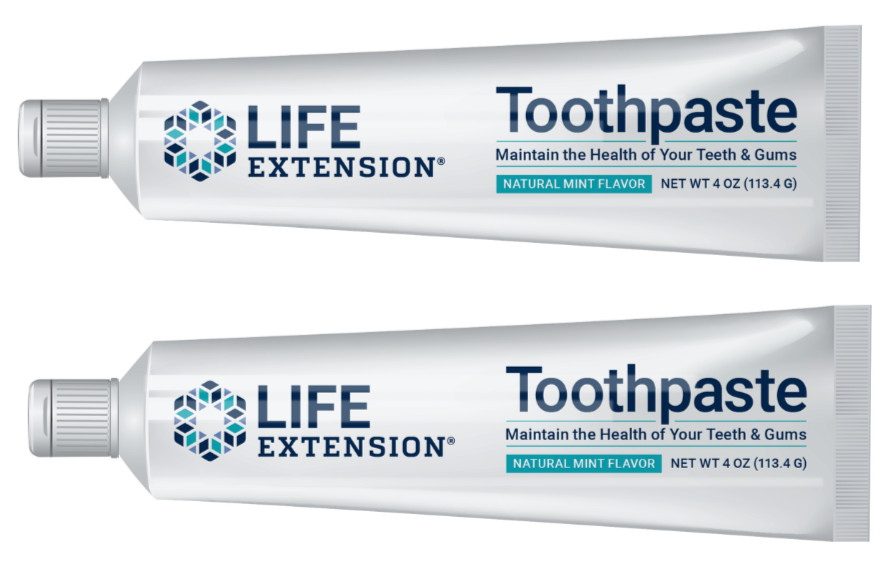 2PACK Life Extension Fluoride Free Toothpaste Healthy Teeth Gums Mint Flavor 4oz