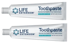 2PACK Life Extension Fluoride Free Toothpaste Healthy Teeth Gums Mint Flavor 4oz