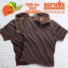 Two Pack Scruffs Worker Premium Graphite Polo Shirt Polo Size S-2XL FREE 5m TAPE