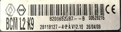 Calculateur UCH Vierge Pour Renault Clio 3 Et Modus - Référence 8200652287B / 28118127-4A - Boîtier Reconditionné à L'État Vierge