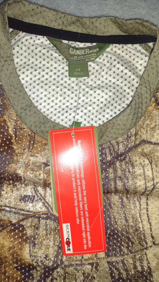 NWT Gander Mountain Men's Breathable   Camo Scentcore T-Shirt Size Large Tall - Image 2 of 4