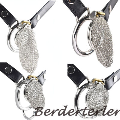 5 Sizes Stainless Steel Male Chastity Device Hauberk Cage for Men Lock Ring Belt