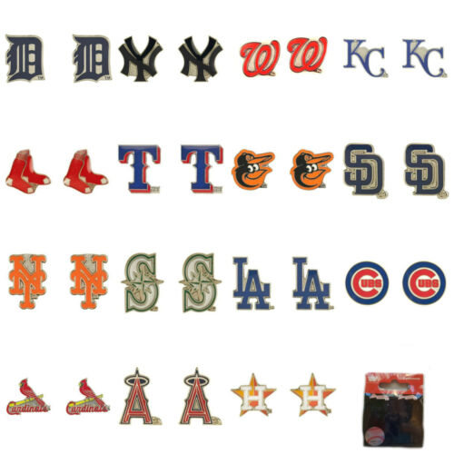 Pendientes de tachuelas postales MLB Aminco con licencia oficial para todos los equipos - ¡Elige tu equipo! - Imagen 3 de 29