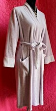 N NATORI Pale Lilac Textured Rayon Mix Robe Tie Sz S Pockets Mid Calf Lounger