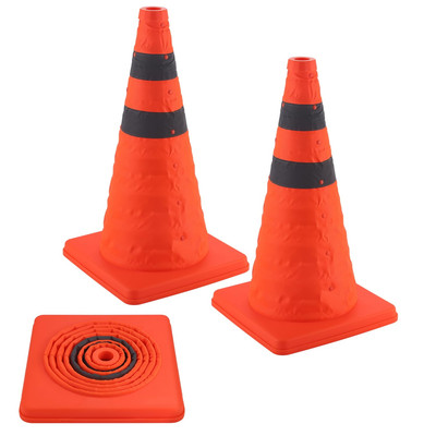 18 Inch Traffic Cones, 2PCS Collapsible Orange Cones for Parking, Parking Cones