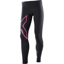 2XU Girls Compression Tights | Black/Hot Pink Logo | GREAT BARGAIN