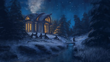 Landscape art winter night Custom Gaming Mat Desk