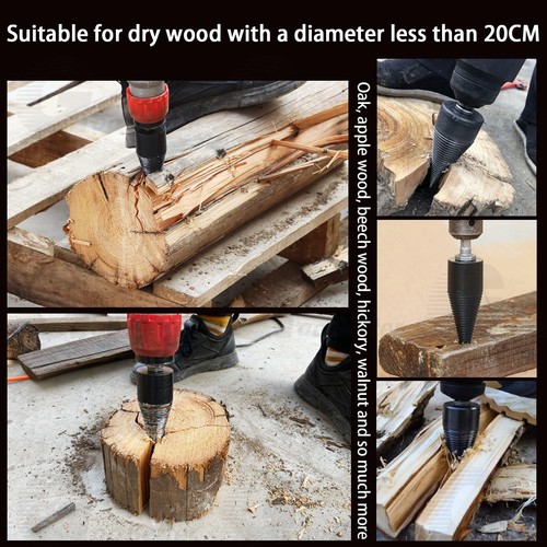 4x High Speed Twist Firewood Drill Bit Wood Splitter Screw Splitting Cone Driver - Picture 6 of 14