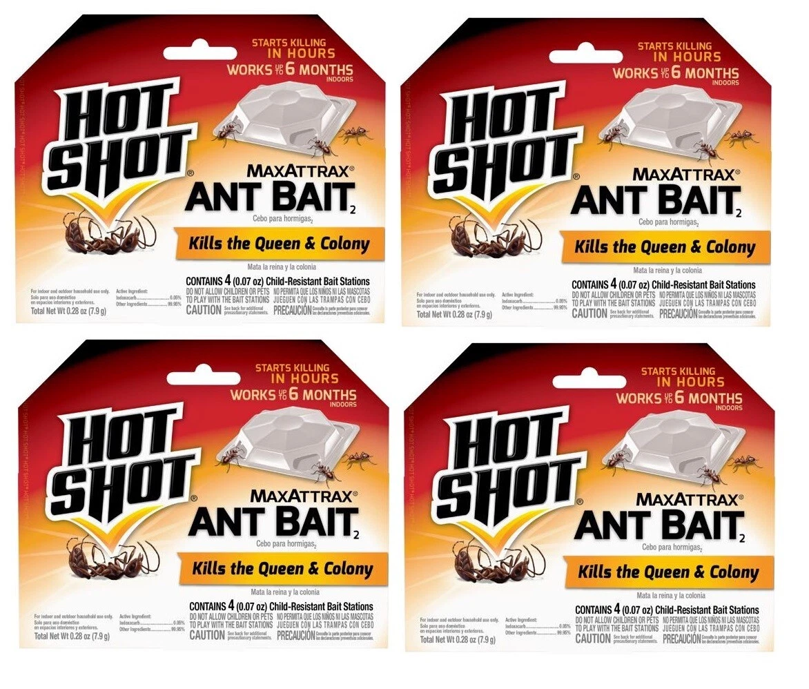 Hot Shot Maxattrax Ant Bait2, Bait Stations - 4 pack, 0.07 oz bait stations