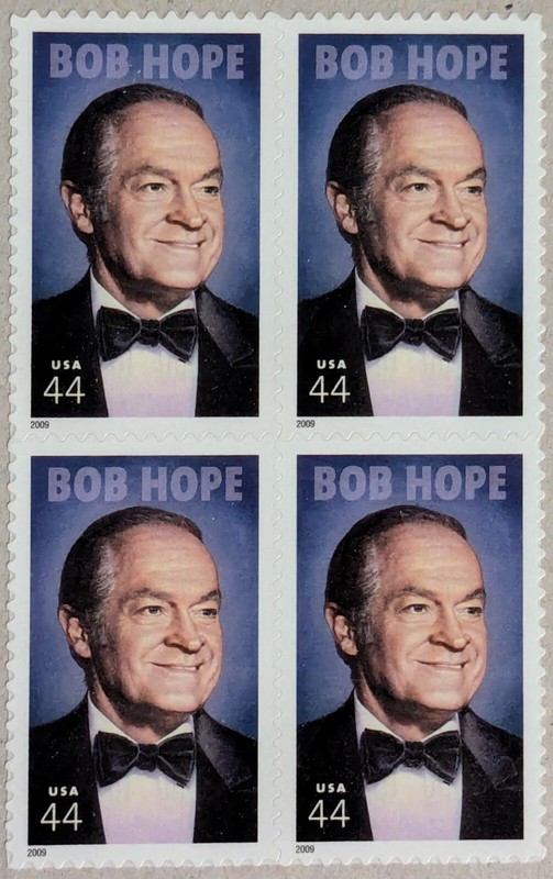 Bob Hope Stamps- Block of 4; Scott #4406, Mint Never Hinged, 44 cents