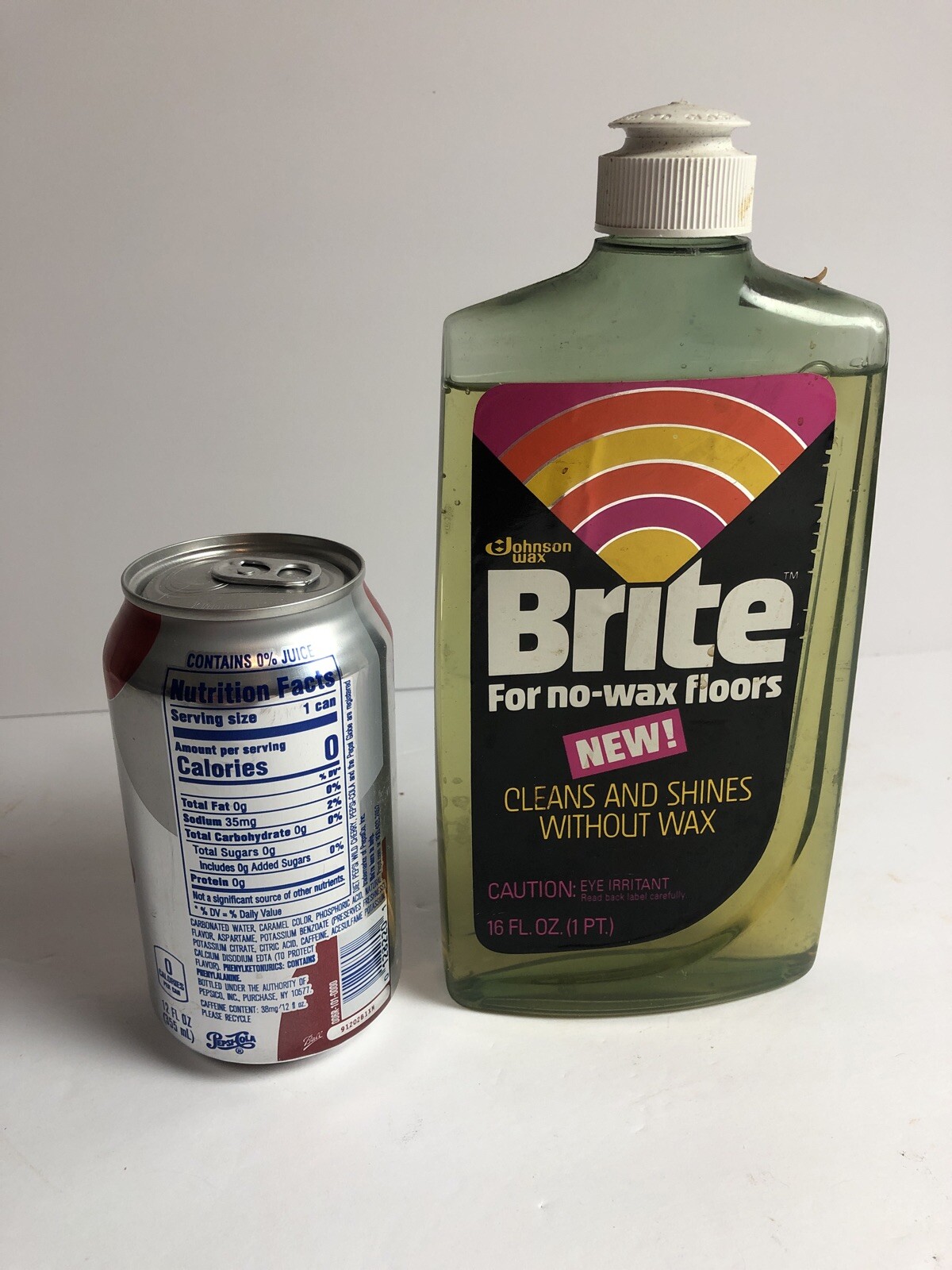 Brite NoWax Floor Cleaner 16 Oz Clean & Shine 1980’s New Full SC
