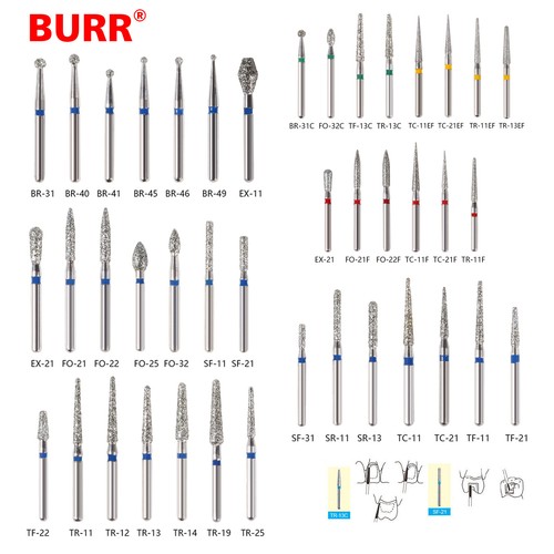 50pcs Dental Diamond Burs For High Speed Turbine Friction Grip 50Pcs/10Box UK - Bild 2 von 129