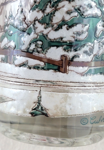 Vintage Culver Tumbler Glassware Winter Christmas One Horse Sleigh Set Of Six - Picture 6 of 9