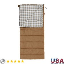 35F Flannel Lined Rectangle Sleeping Bag Camping Hiking Outdoor Adventure New