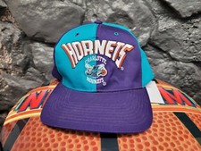Vintage Charlotte Hornets Snapback Hat Adjustable Pinwheel Rare Colorway 90s