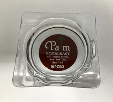 Palm Restaurant NYC Glass Ashtray - Classic Collectible