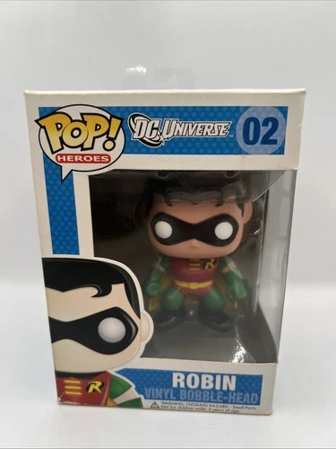 Funko Pop DC Universe Robin Vinyl Bobble-Head #02 1st Run OG With Protector