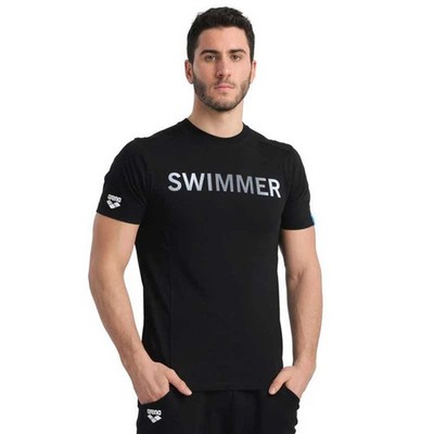 Arena Herren T-Shirt Fitness Sportshirt , Team Essential,Logo, Schwarz, M