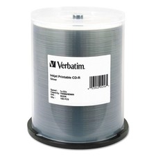 Verbatim 95256 700 MB/80 min 52x CD-R Printable Recordable Disc 100/PK New