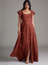Azazie Bondi Bridesmaid Chiffon Dress Size A0 NWT Terracotta $129