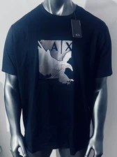 New Armani Exchange Men's Regular  Fit Refelective  Logo  Short Sleeve Shirt