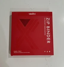 NEW Vault X 12-Pocket Exo-Tec® Zip RED Binder - Holds 480 Cards