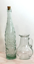 Wine Bottles Set 2 Green Glass Decorative Wine Bottles