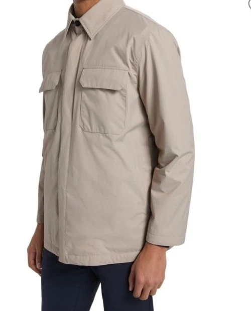 Kiton Men’s Woven Snap Jacket Beige Size 44 US/54 Eu New $3295