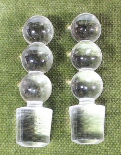 Vintage Pair of Perfume Bottle Decanter Cruet Stoppers Only Fenton?